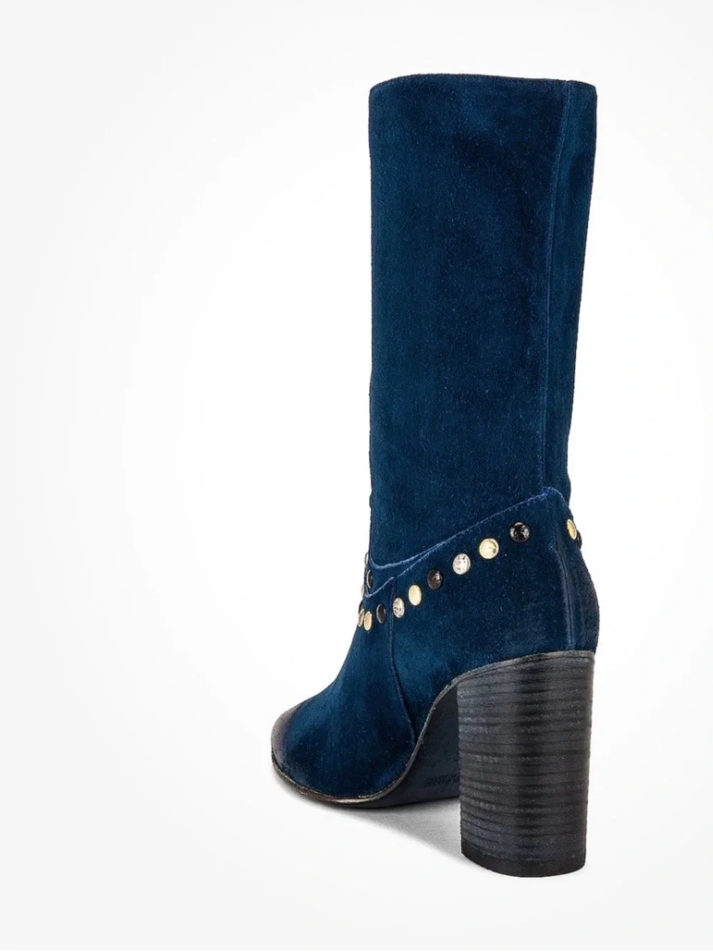 Free People Black Suede Studded Ankle Booties
